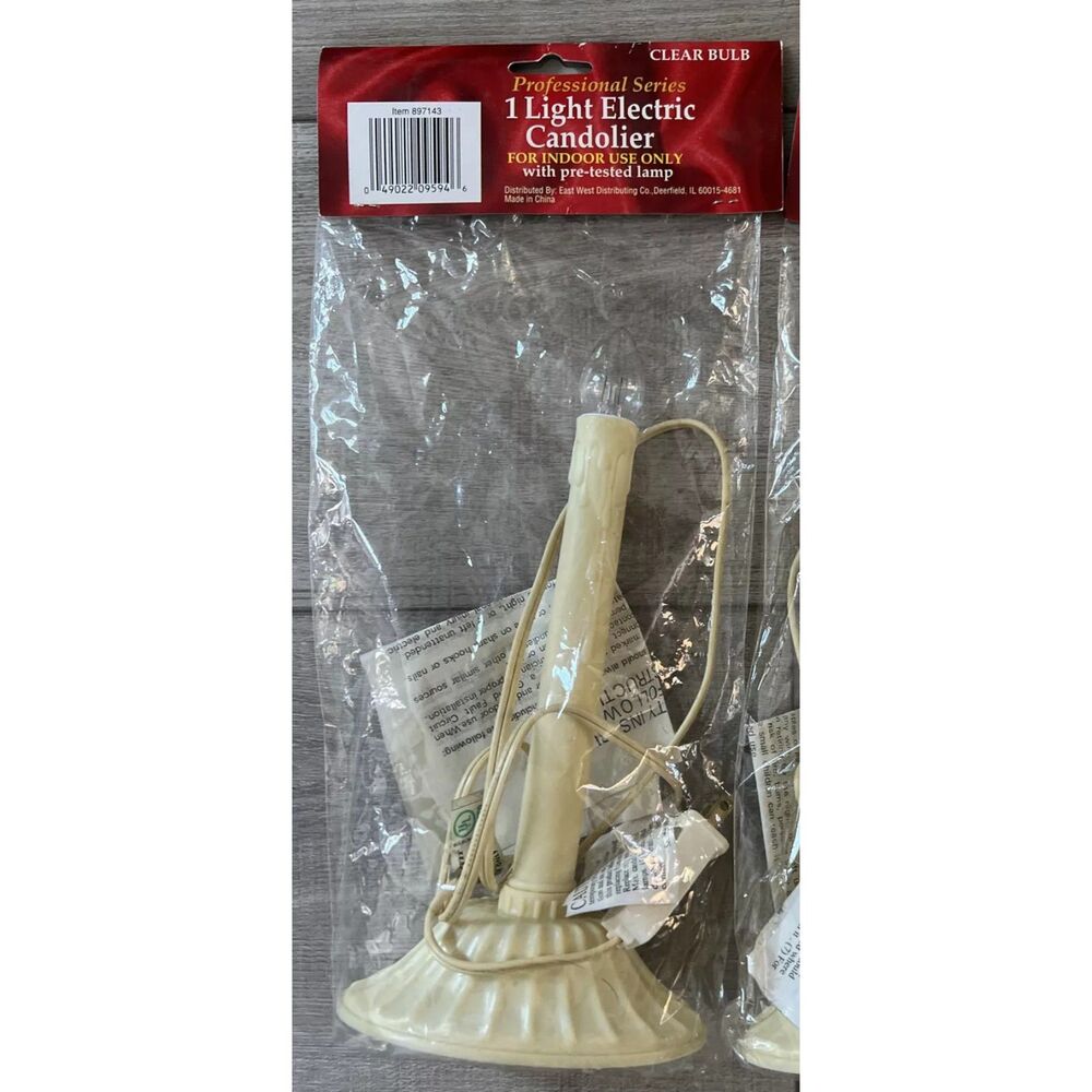 vintage Single Light Candle CANDOLIER CANDELABRA Christmas Electric Drip NEW